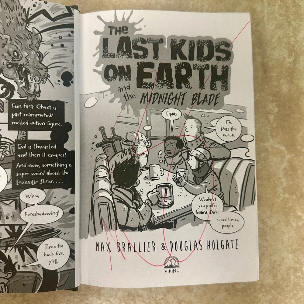 The Last Kids on Earth and the Midnight Blade Max Brallier Hardcover Bk 5 Signed